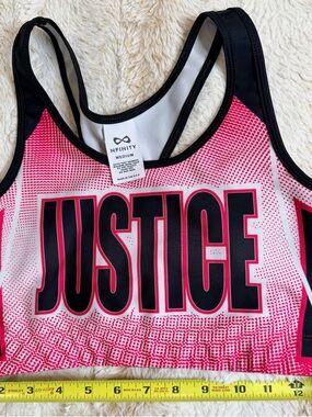 Cali All Stars Justice Pink and Black Logo Sports Bra